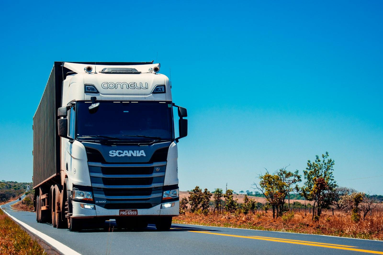 Cargo truck on an open highway